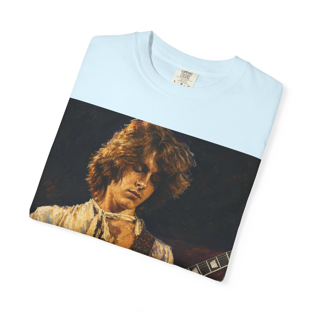 Guitarist Portrait T‑Shirt — Vintage Rock Artwork (Tim Cosgriff Art)