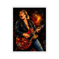 Rock Guitarist Kiss-Cut Sticker — Vintage Concert Art Sticker