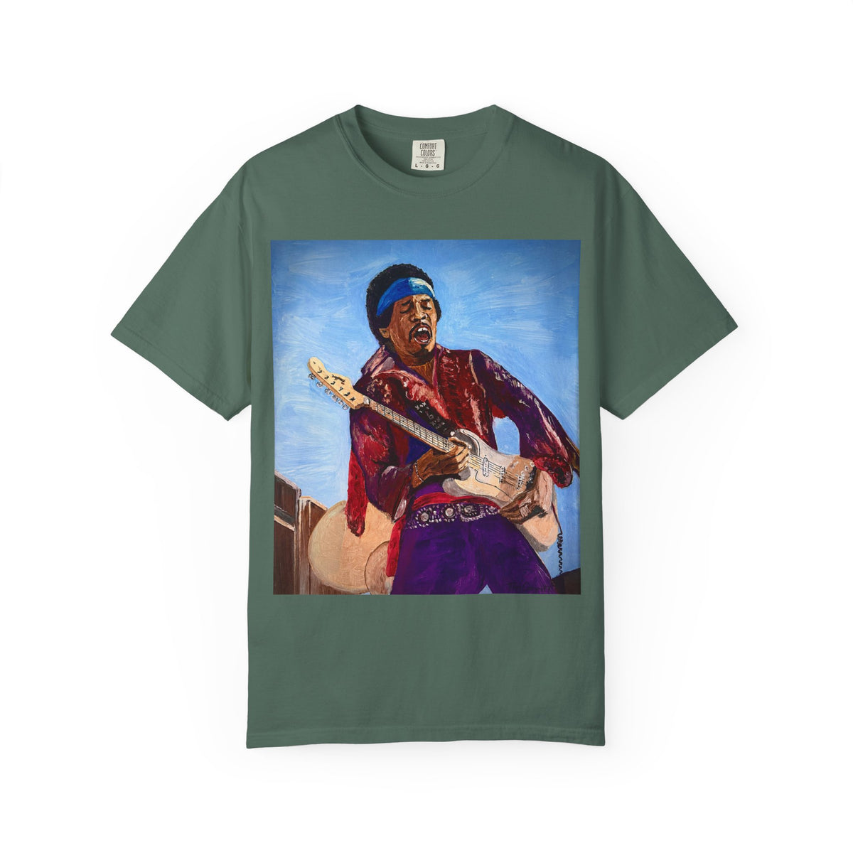 Jimi Hendrix Inspired Oil Painting Tribute T Shirt