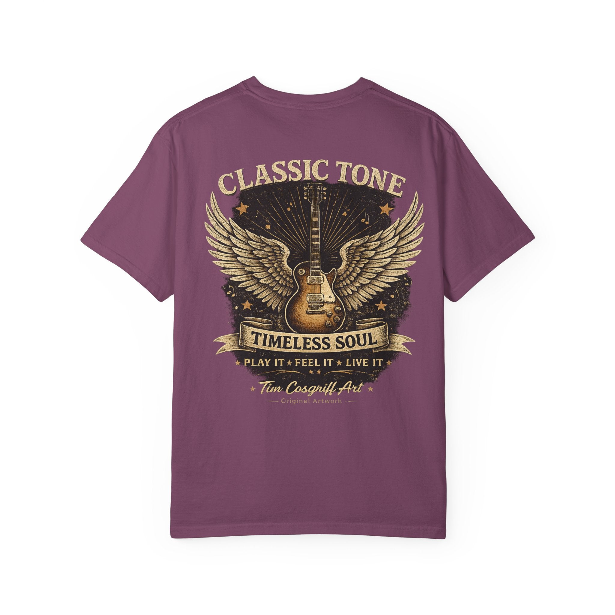 Classic Rock Guitar T-Shirt — Timeless Soul & Jimi Tribute Graphic Tee
