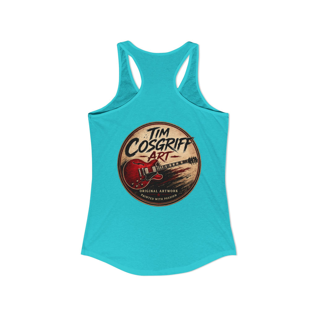 Rock Guitarist Hands on Les Paul Women's Ideal Racerback Tank