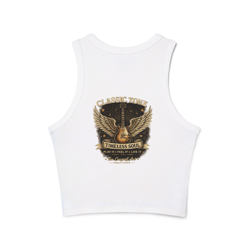 Alvin Lee at Woodstock Classic Rock Guitar Crop Racer Tank