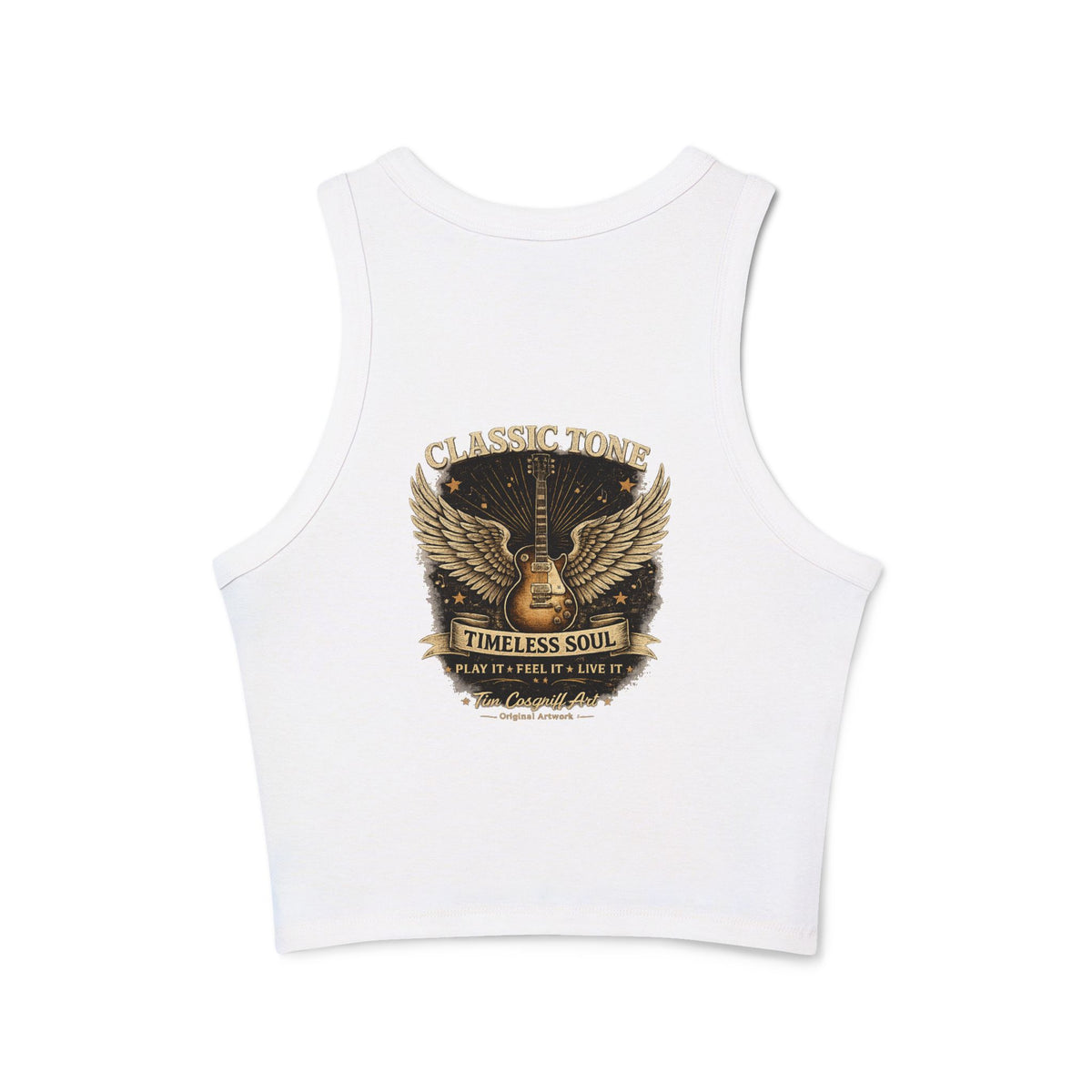 Alvin Lee at Woodstock Classic Rock Guitar Crop Racer Tank