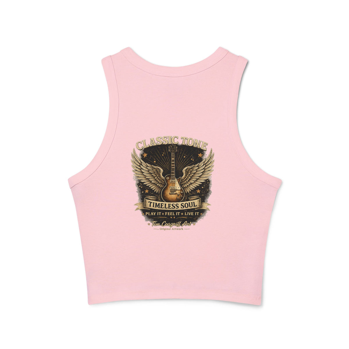 Alvin Lee at Woodstock Classic Rock Guitar Crop Racer Tank