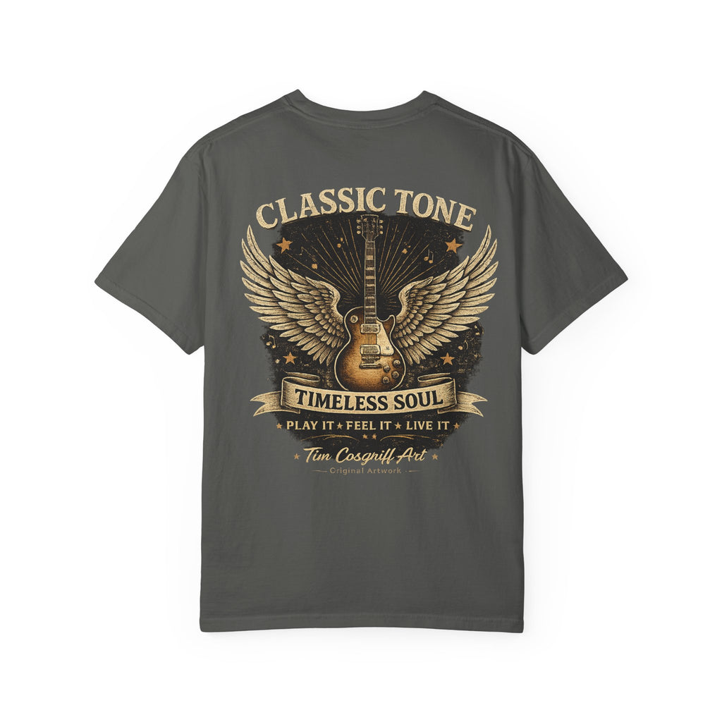 Classic Rock Guitar T-Shirt — Timeless Soul & Jimi Tribute Graphic Tee