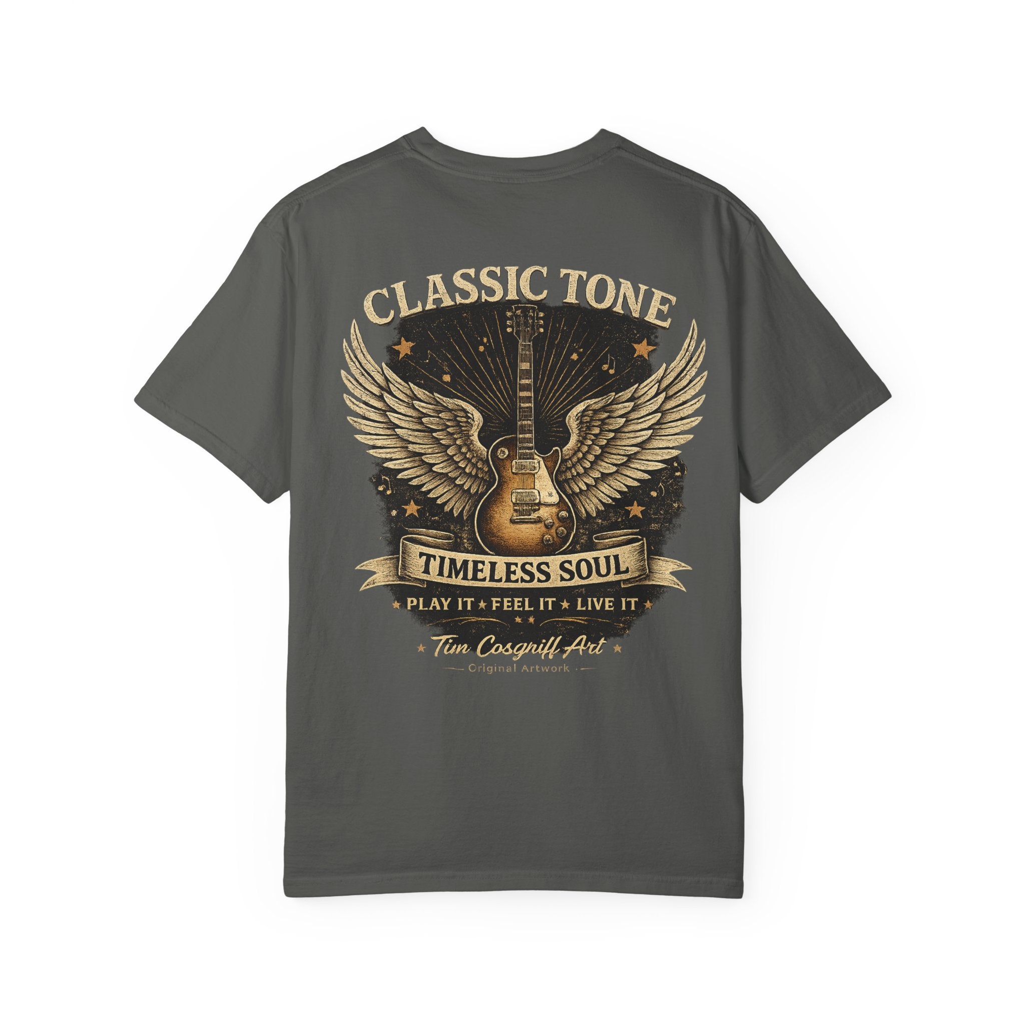 Classic Rock Guitar T-Shirt — Timeless Soul & Jimi Tribute Graphic Tee