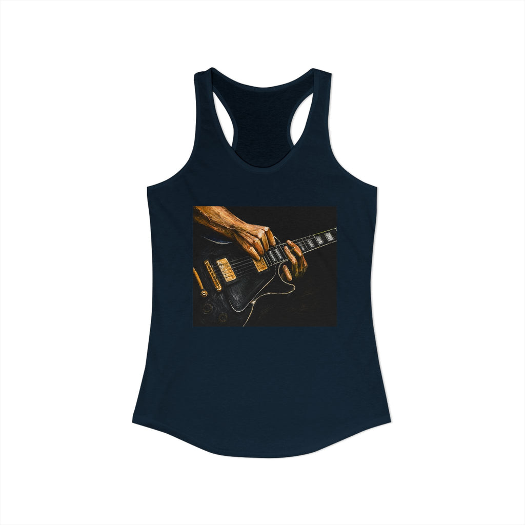 Rock Guitarist Hands on Les Paul Women's Ideal Racerback Tank