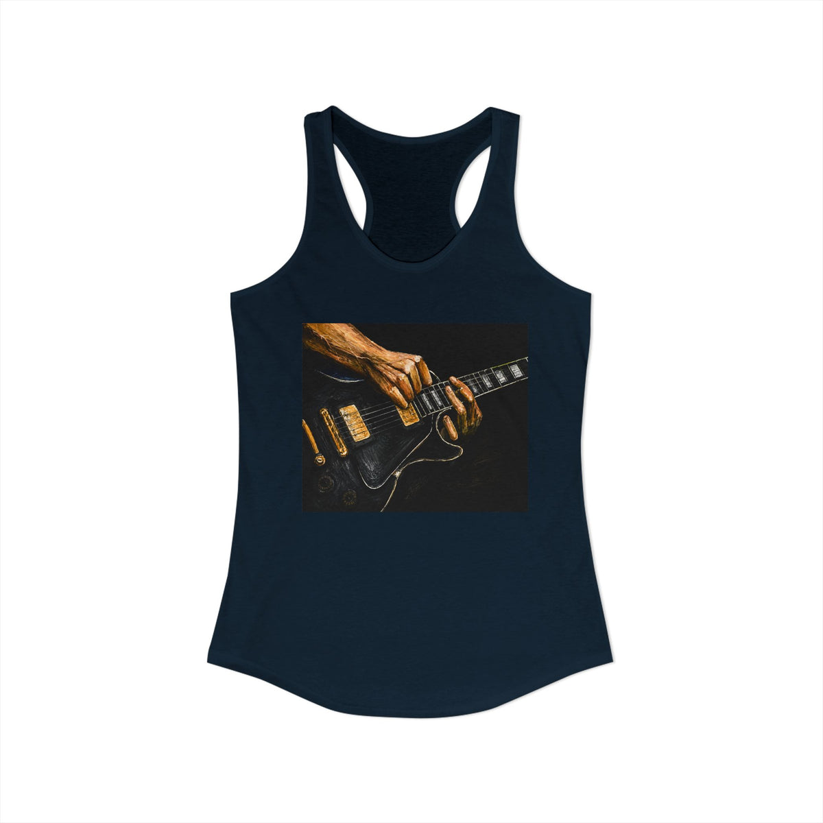 Rock Guitarist Hands on Les Paul Women's Ideal Racerback Tank