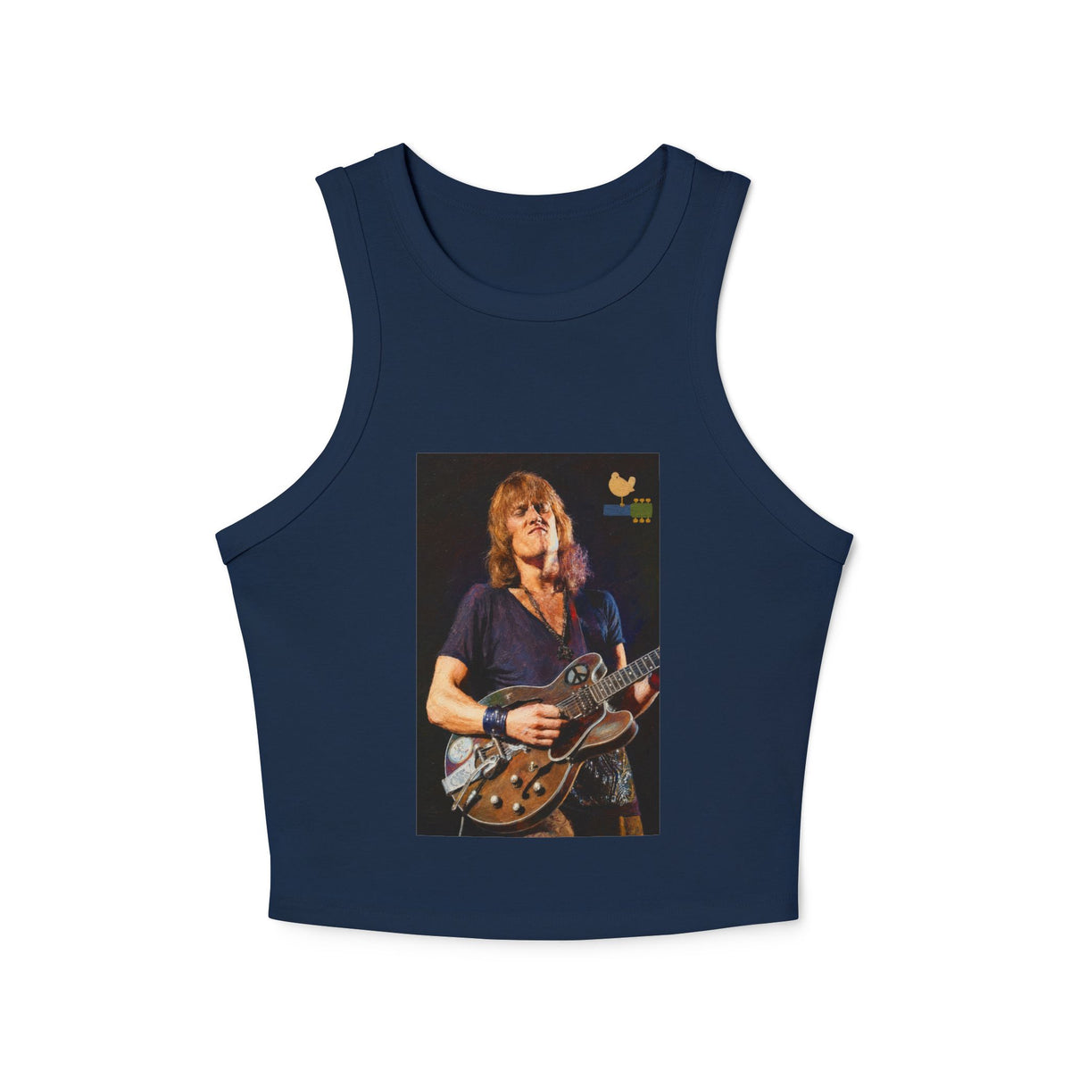 Alvin Lee at Woodstock Classic Rock Guitar Crop Racer Tank
