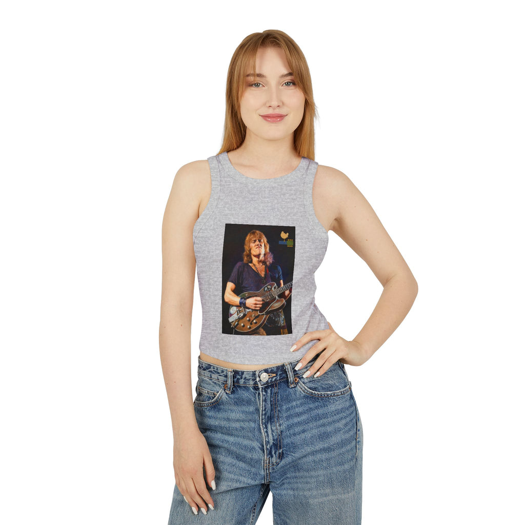 Alvin Lee at Woodstock Classic Rock Guitar Crop Racer Tank