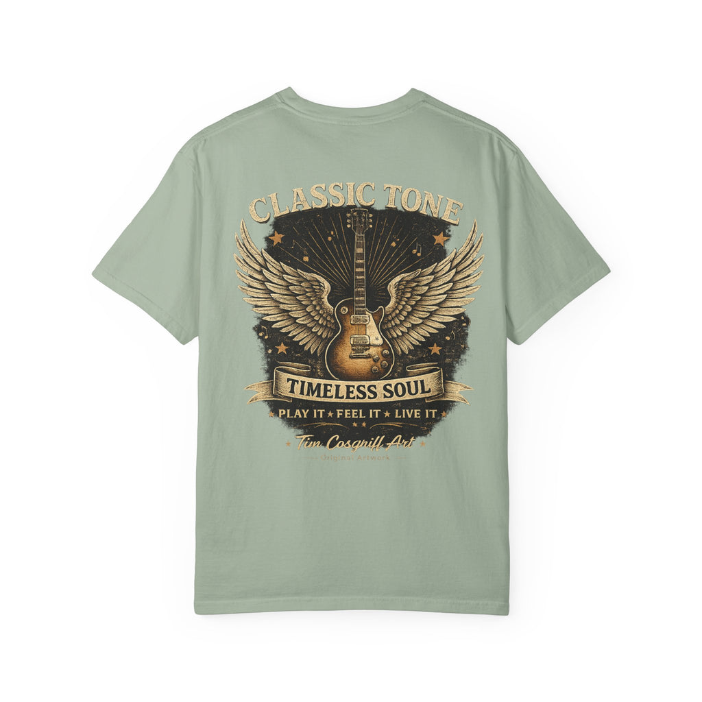 Classic Rock Guitar T-Shirt — Timeless Soul & Jimi Tribute Graphic Tee
