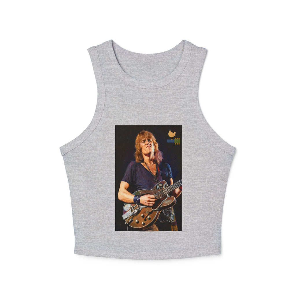 Alvin Lee at Woodstock Classic Rock Guitar Crop Racer Tank