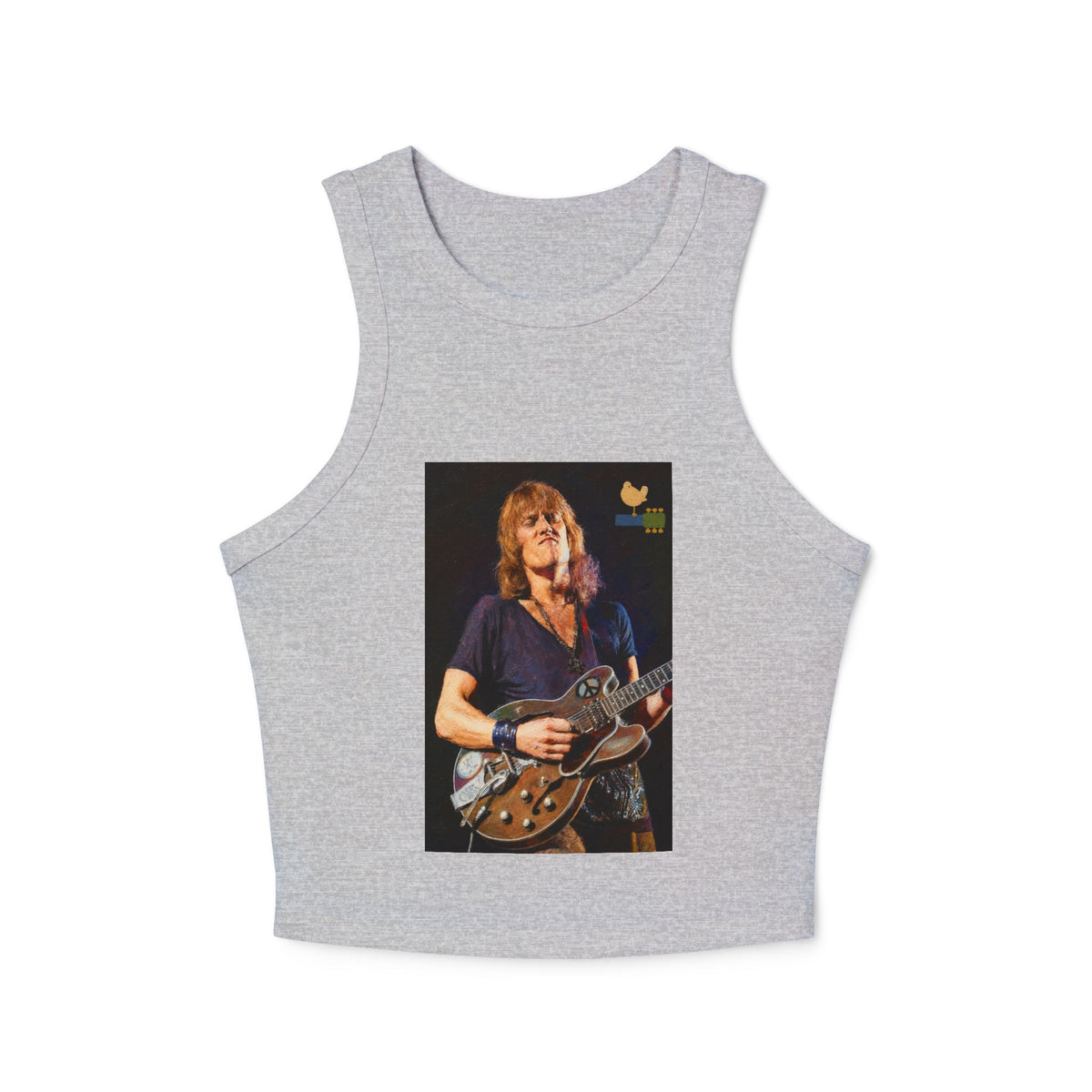 Alvin Lee at Woodstock Classic Rock Guitar Crop Racer Tank