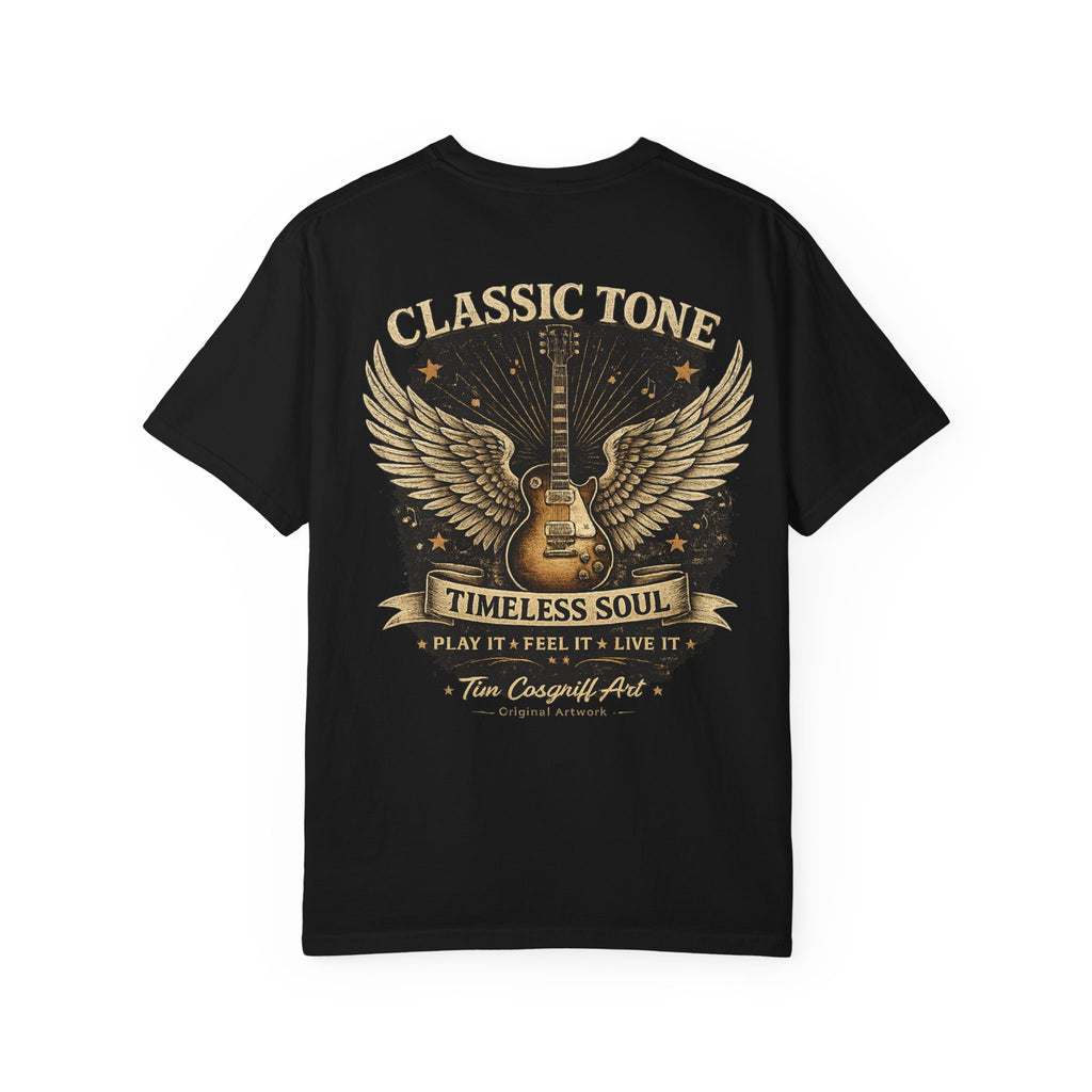 Classic Rock Guitar T-Shirt — Timeless Soul & Jimi Tribute Graphic Tee