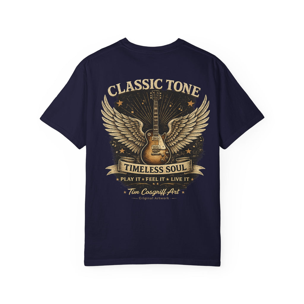 Classic Rock Guitar T-Shirt — Timeless Soul & Jimi Tribute Graphic Tee