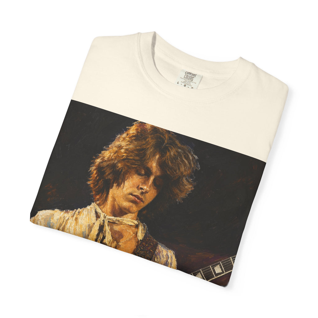 Guitarist Portrait T‑Shirt — Vintage Rock Artwork (Tim Cosgriff Art)