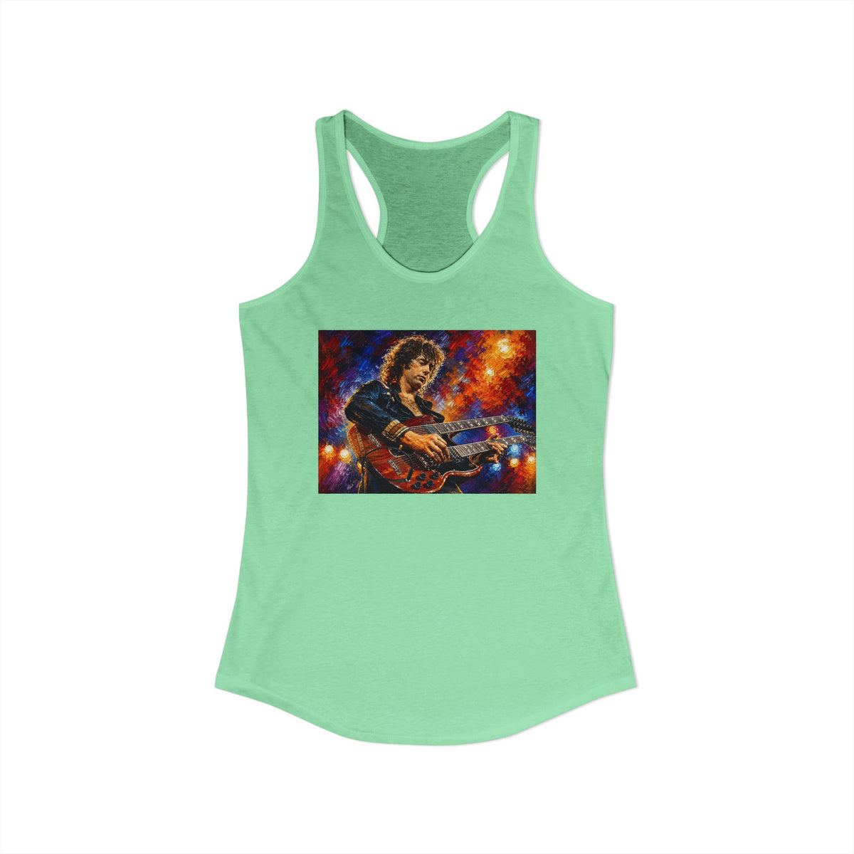 Jimmy Page Guitarist Women's Ideal Racerback Tank