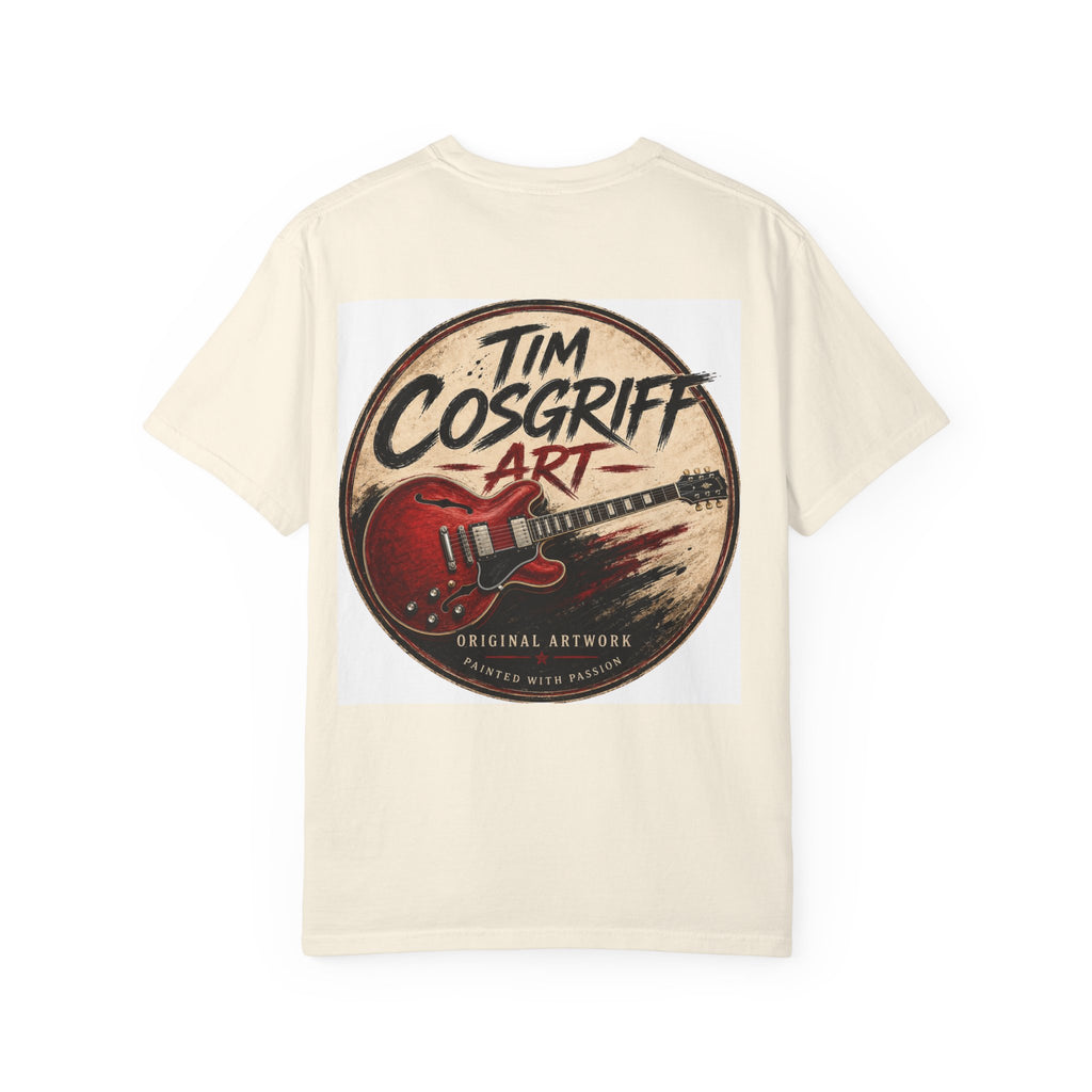 Guitarist Portrait T‑Shirt — Vintage Rock Artwork (Tim Cosgriff Art)