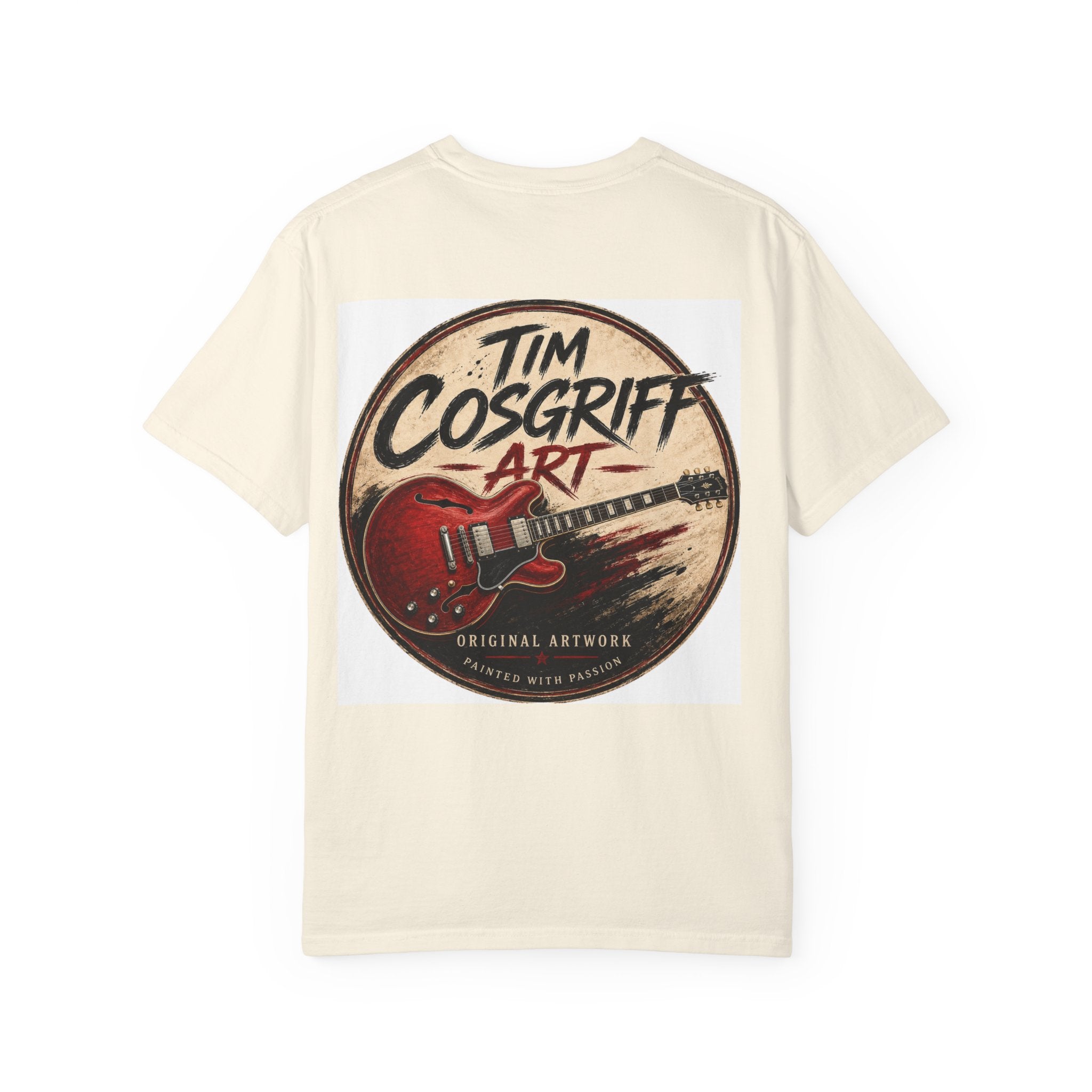 Guitarist Portrait T‑Shirt — Vintage Rock Artwork (Tim Cosgriff Art)