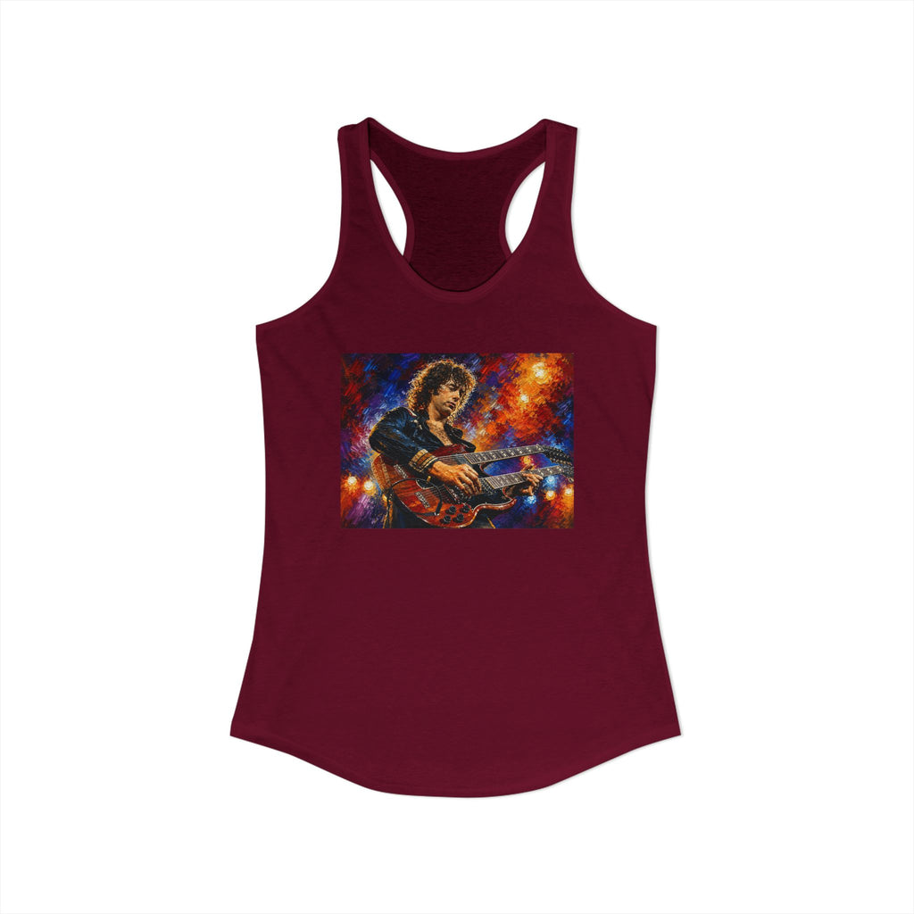 Jimmy Page Guitarist Women's Ideal Racerback Tank