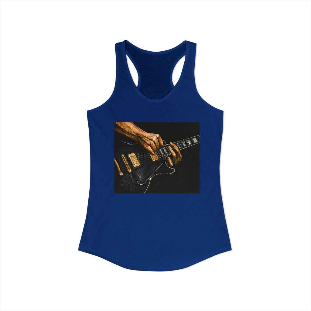 Rock Guitarist Hands on Les Paul Women's Ideal Racerback Tank