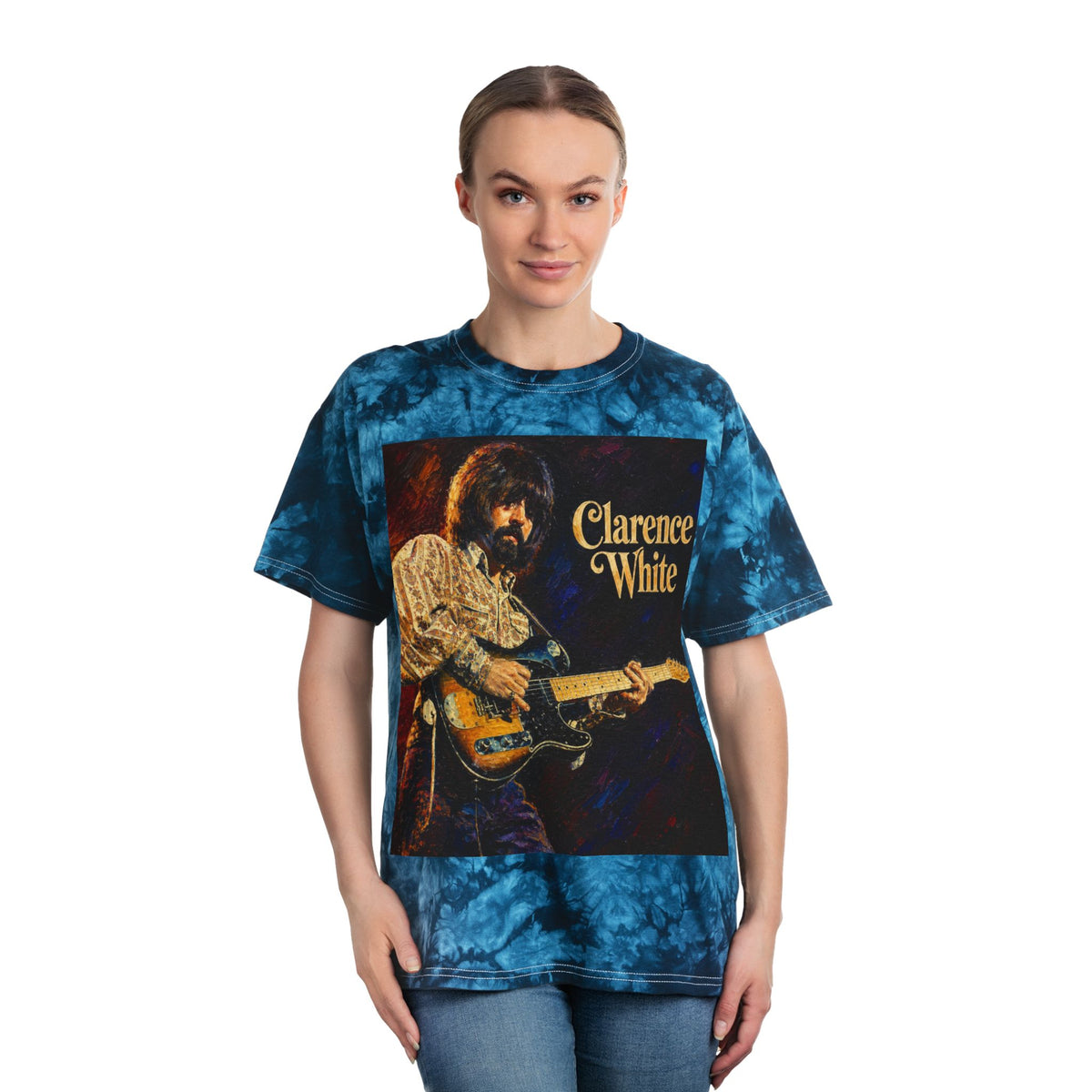 Clarence White with Guitar Tie Dye T Shirt
