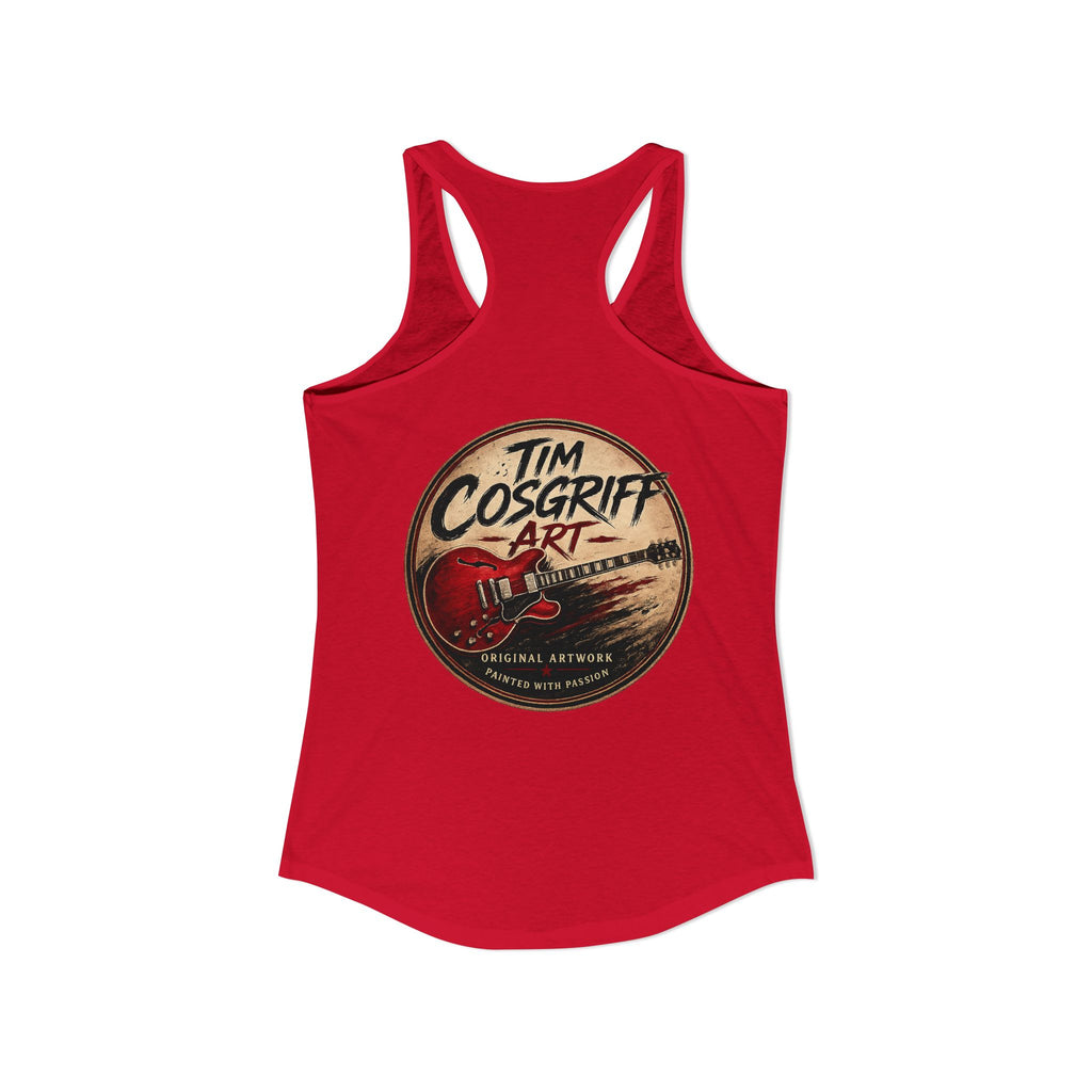 Rock Guitarist Hands on Les Paul Women's Ideal Racerback Tank
