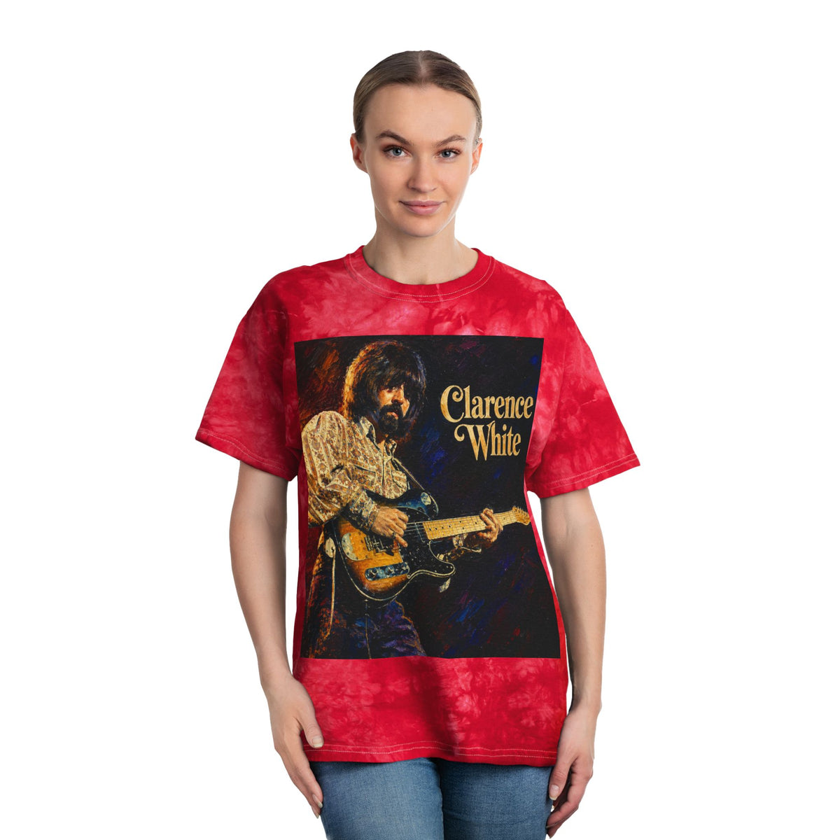 Clarence White with Guitar Tie Dye T Shirt