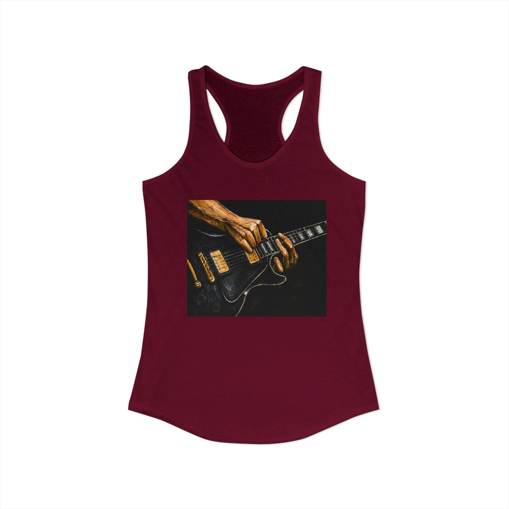 Rock Guitarist Hands on Les Paul Women's Ideal Racerback Tank