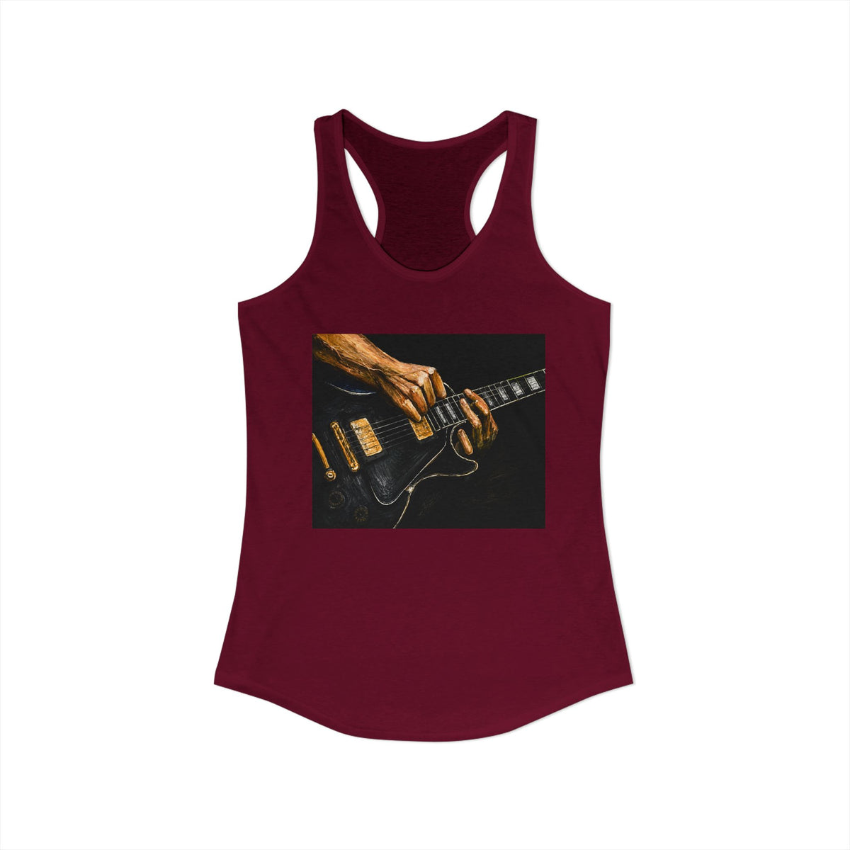 Rock Guitarist Hands on Les Paul Women's Ideal Racerback Tank