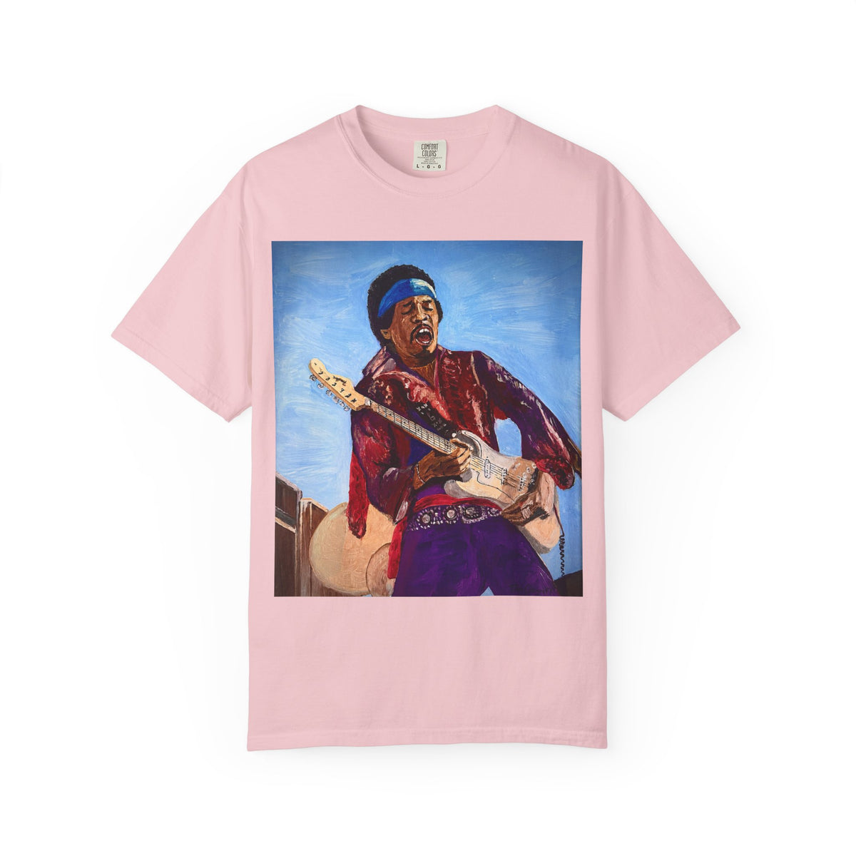Jimi Hendrix Inspired Oil Painting Tribute T Shirt
