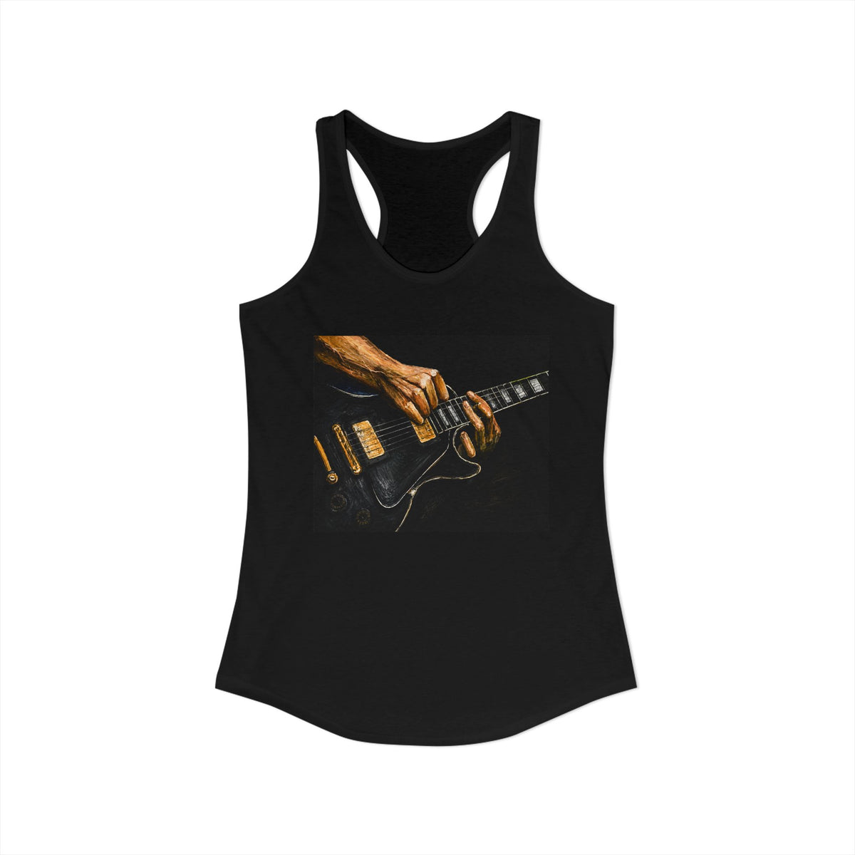 Rock Guitarist Hands on Les Paul Women's Ideal Racerback Tank