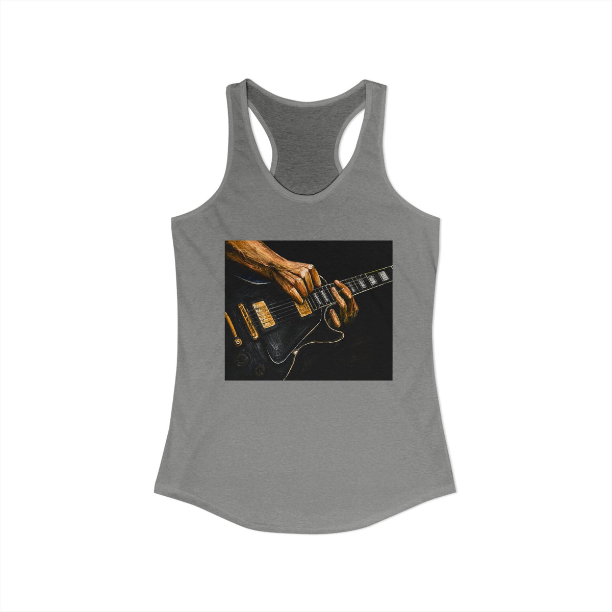 Rock Guitarist Hands on Les Paul Women's Ideal Racerback Tank