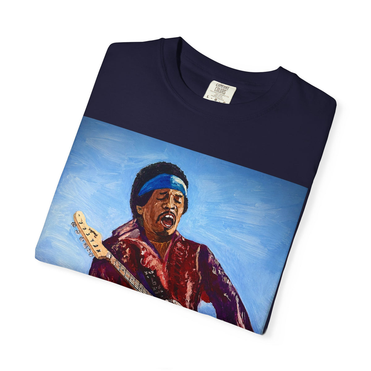 Jimi Hendrix Inspired Oil Painting Tribute T Shirt