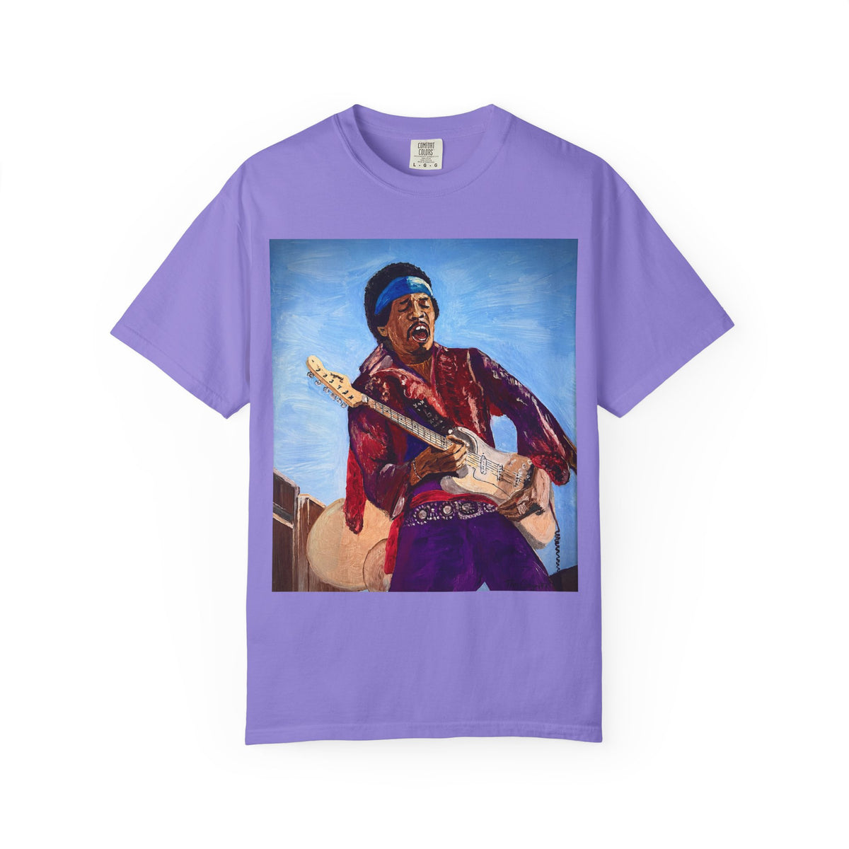 Jimi Hendrix Inspired Oil Painting Tribute T Shirt