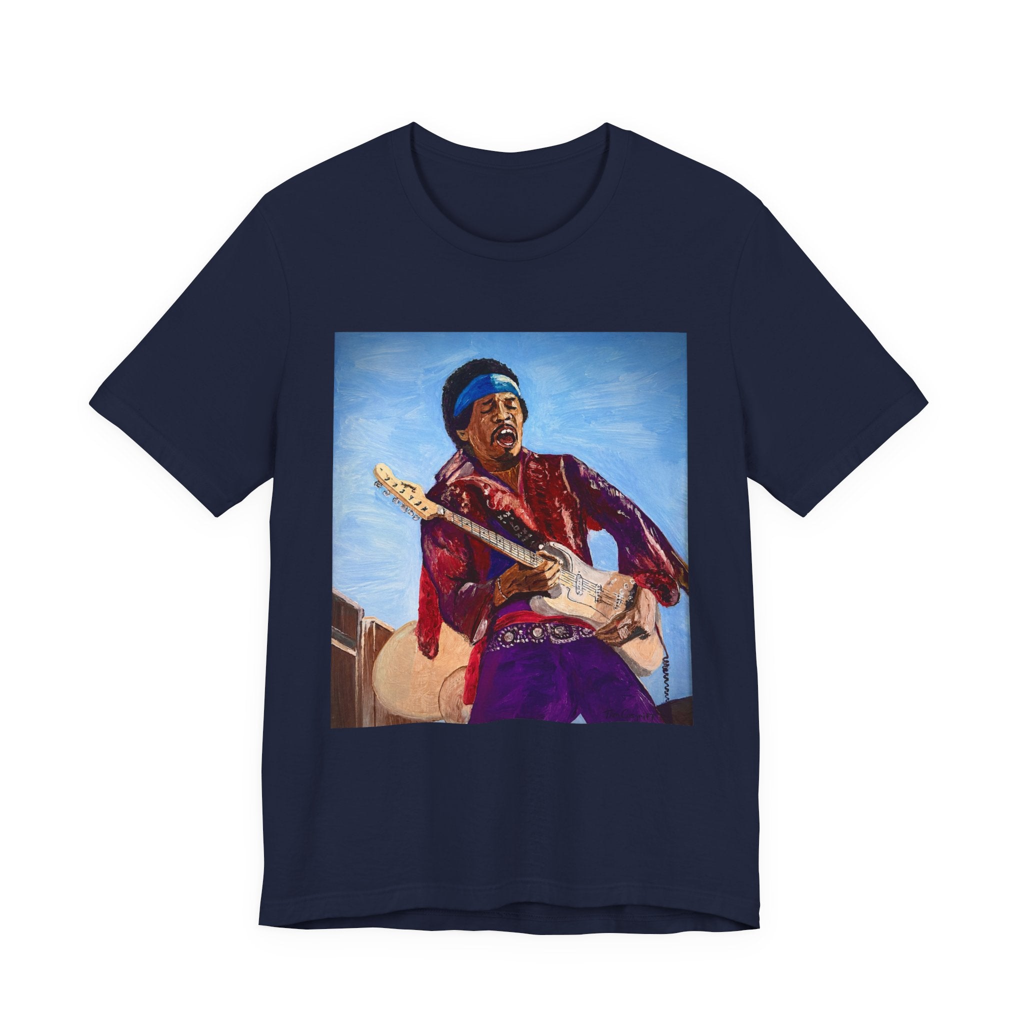 Jimi Hendrix Portrait Tee – Vintage Rock Guitarist Art T-Shirt