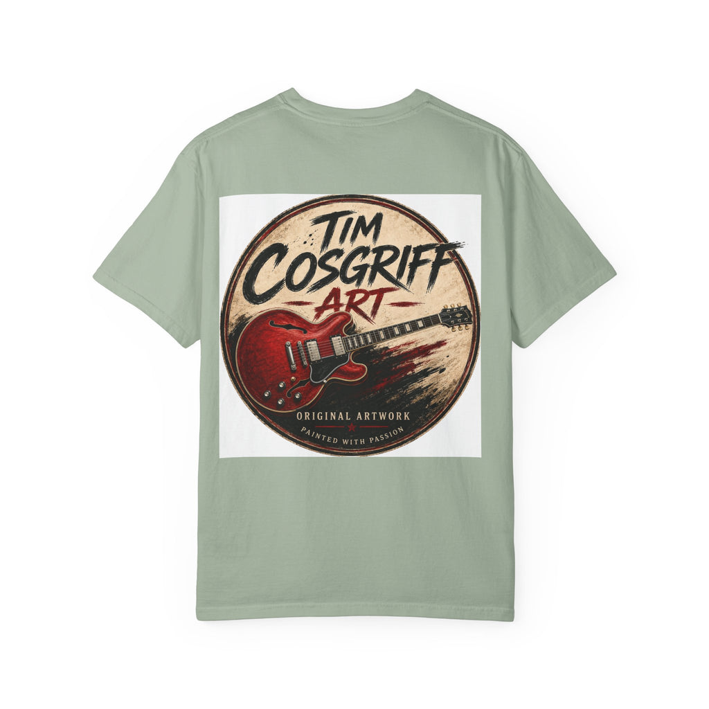 Guitarist Portrait T‑Shirt — Vintage Rock Artwork (Tim Cosgriff Art)