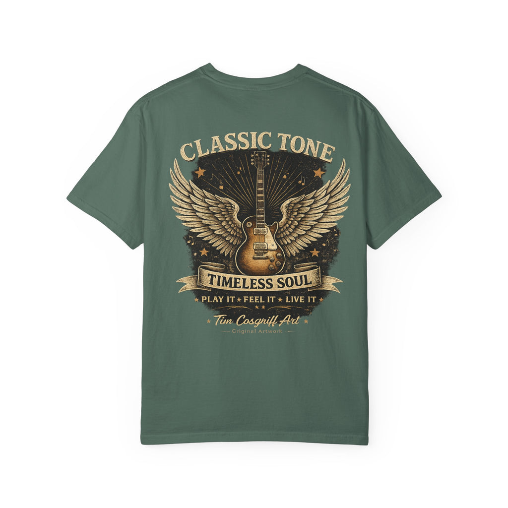 Classic Rock Guitar T-Shirt — Timeless Soul & Jimi Tribute Graphic Tee
