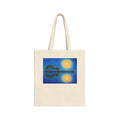 Sunset Lake Art Tote — Reflective Double Sun Canvas Tote Bag