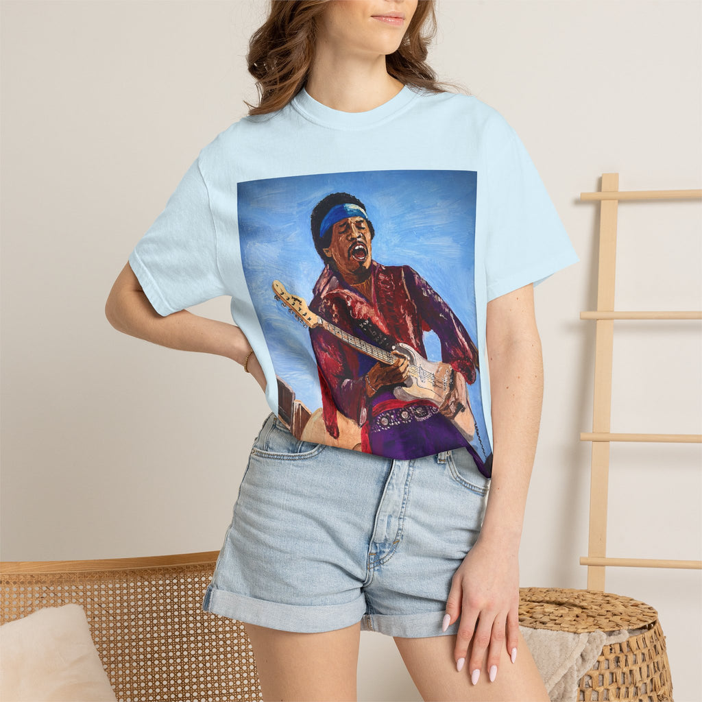 Jimi Hendrix Inspired Oil Painting Tribute T Shirt