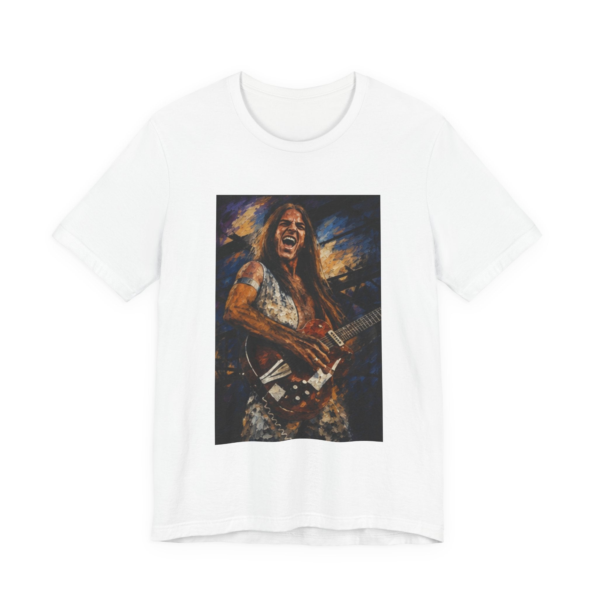 Rock Guitarist Portrait T‑Shirt — Vintage Concert Vibe Tee