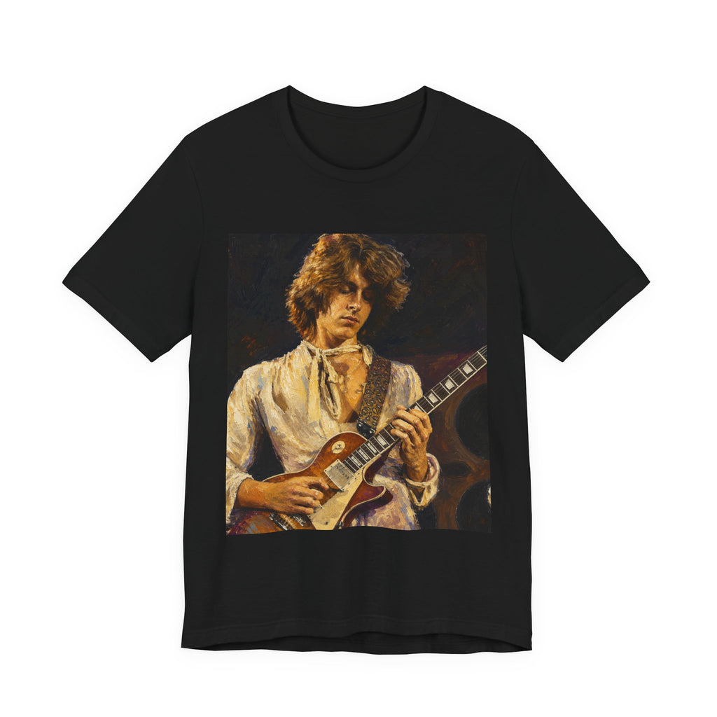 Vintage Rock Guitarist Photo Tee — Retro Music Band T-Shirt