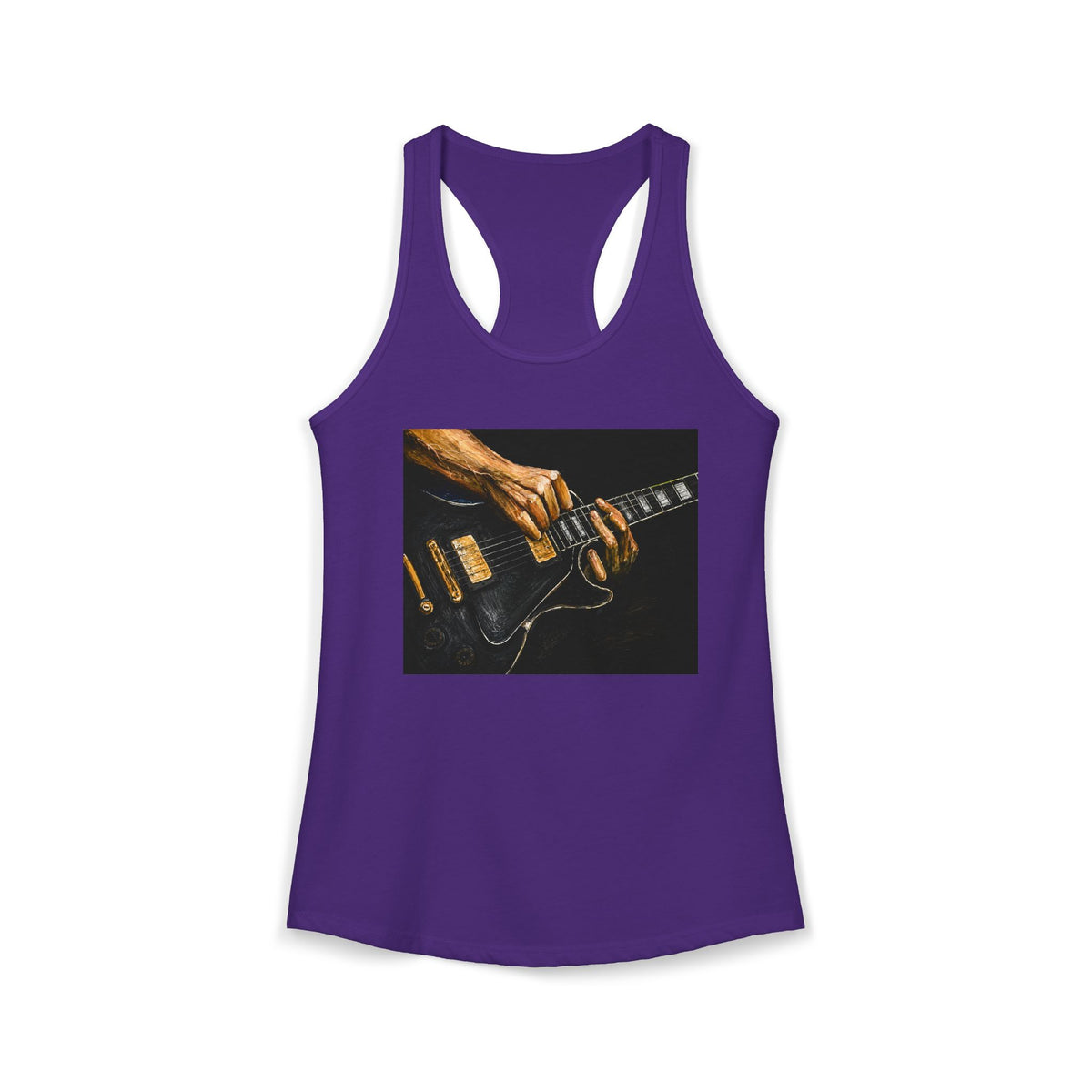 Rock Guitarist Hands on Les Paul Women's Ideal Racerback Tank