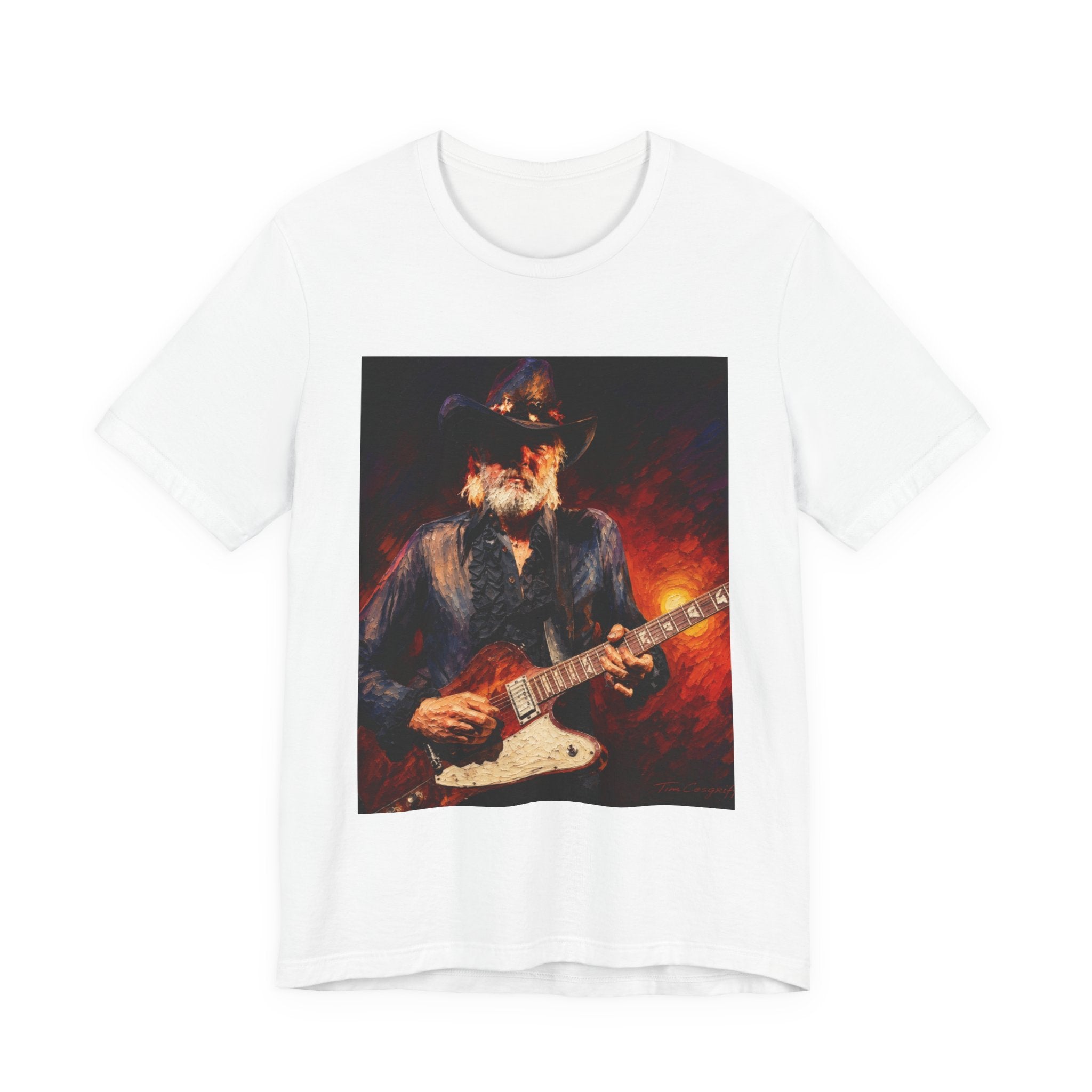 Blues Guitarist Graphic Tee — Vintage Rock Music T-Shirt