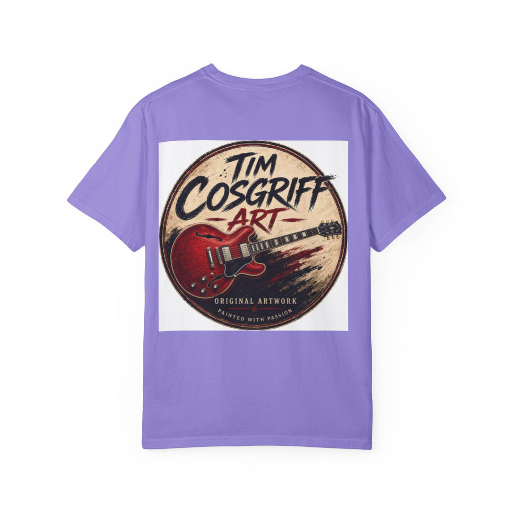 Guitarist Portrait T‑Shirt — Vintage Rock Artwork (Tim Cosgriff Art)
