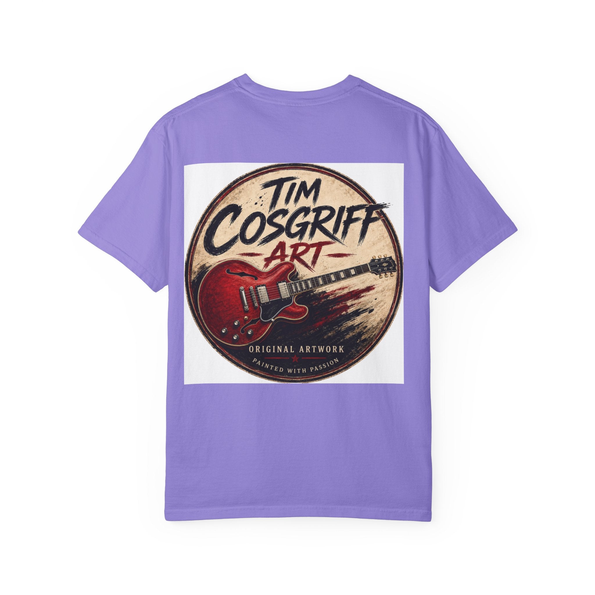 Guitarist Portrait T‑Shirt — Vintage Rock Artwork (Tim Cosgriff Art)