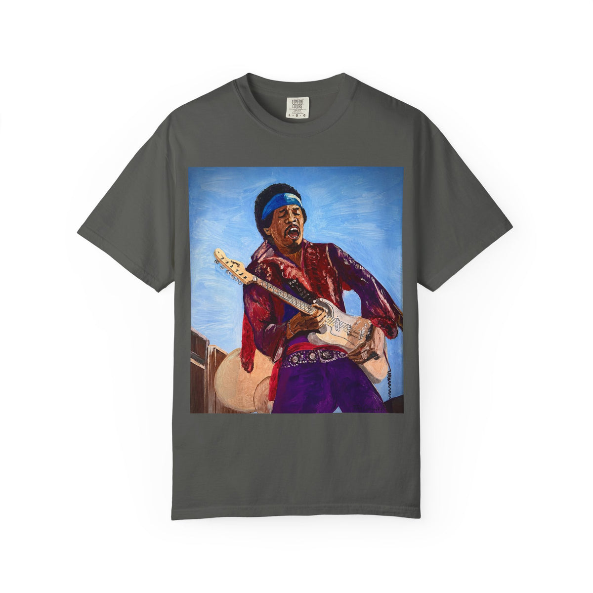 Jimi Hendrix Inspired Oil Painting Tribute T Shirt