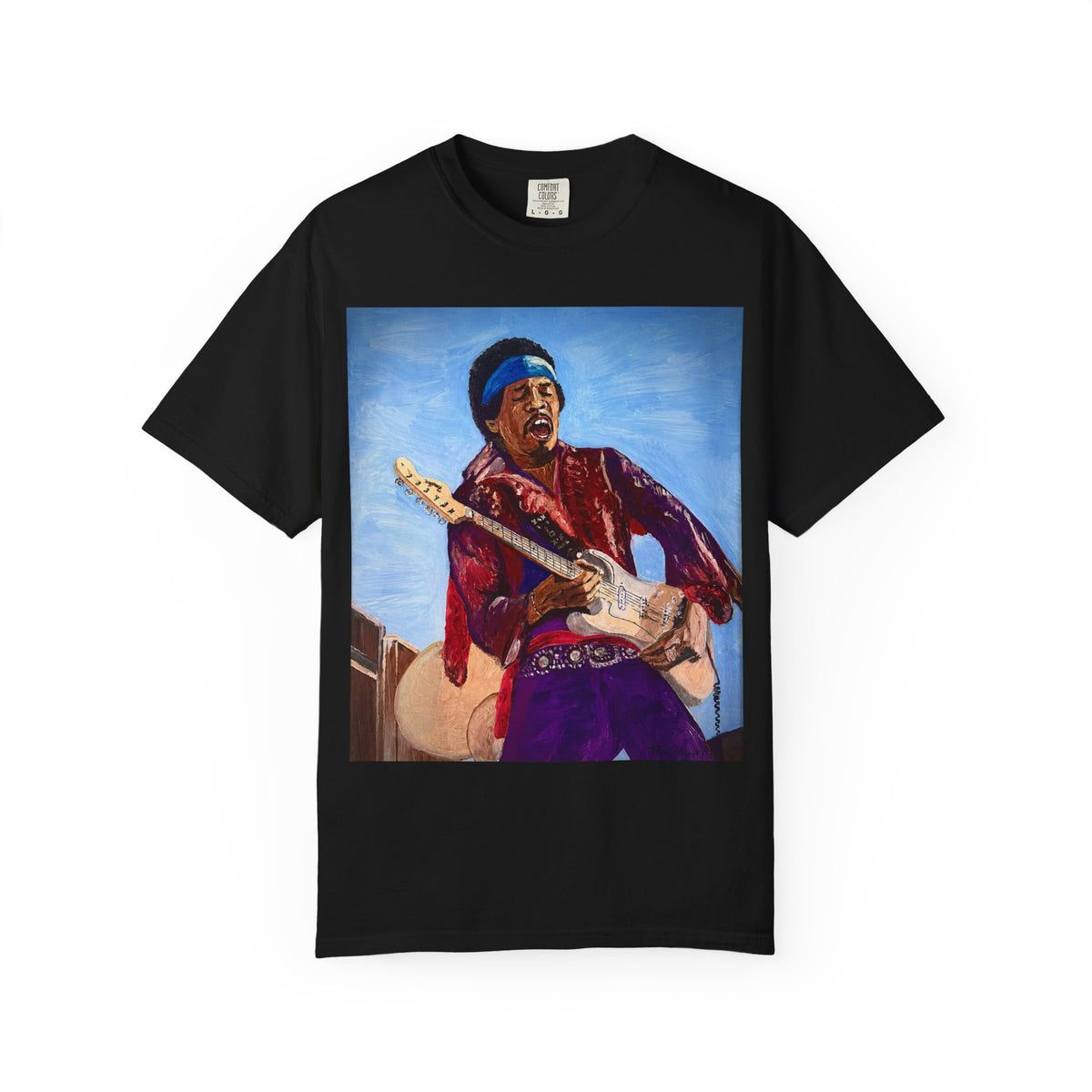 Jimi Hendrix Inspired Oil Painting Tribute T Shirt