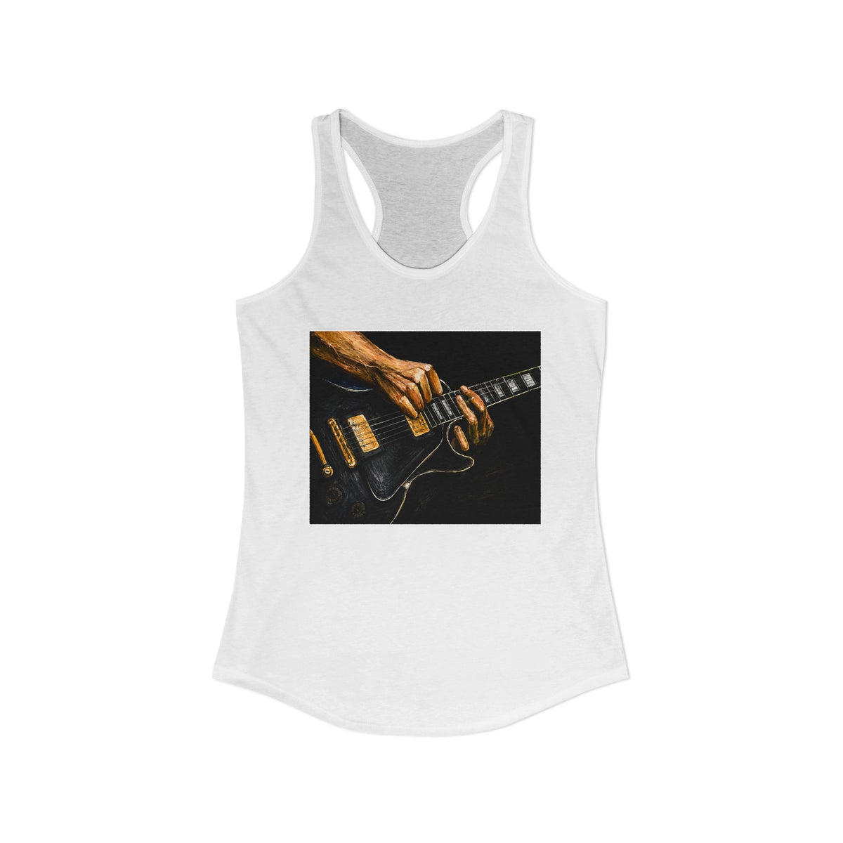 Rock Guitarist Hands on Les Paul Women's Ideal Racerback Tank