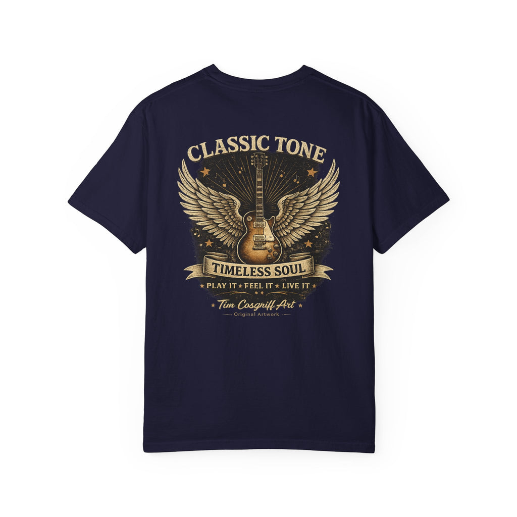 Classic Rock Guitar T-Shirt — "Classic Tone Timeless Soul" Vintage Band Tee
